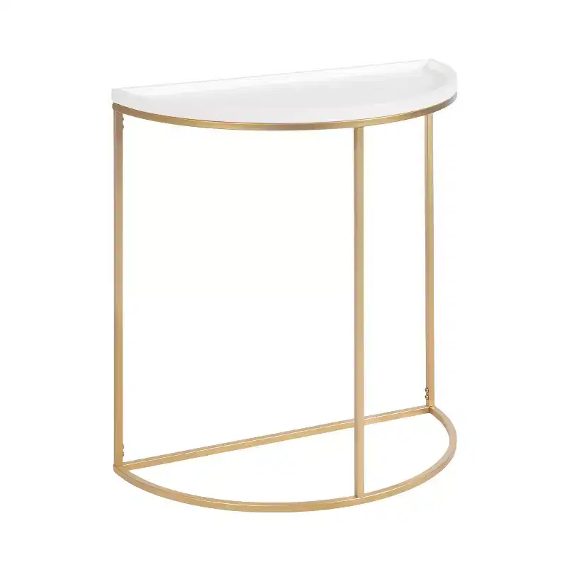 Kate and Laurel Dorrah Half-Circle Console Table, 28x14x30, White