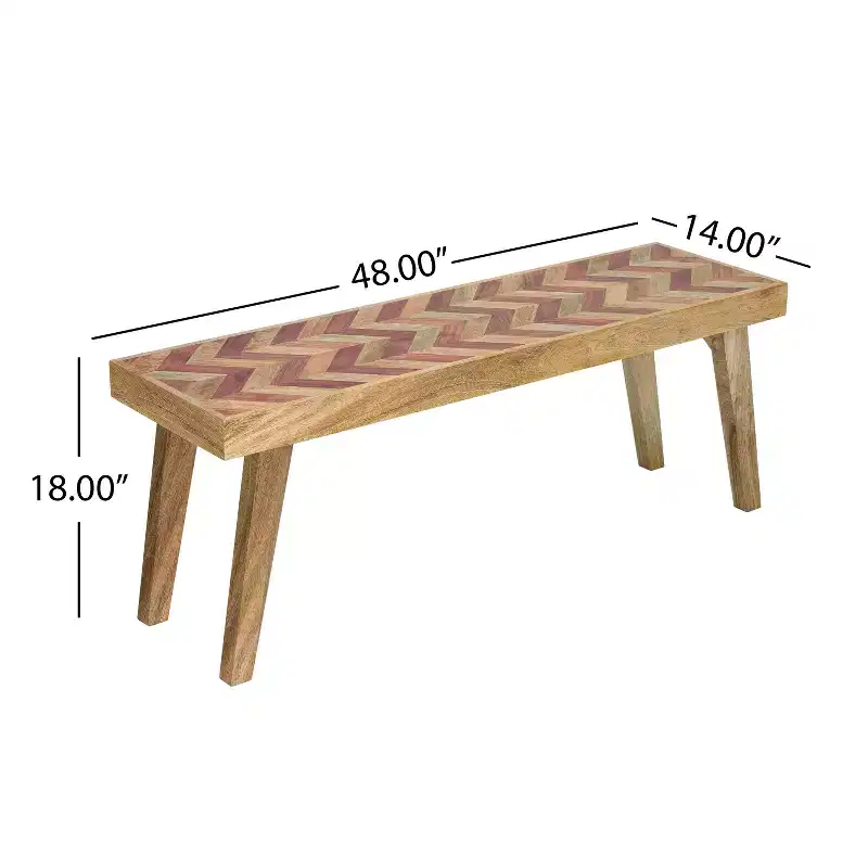 Mango Wood Bench, Natural