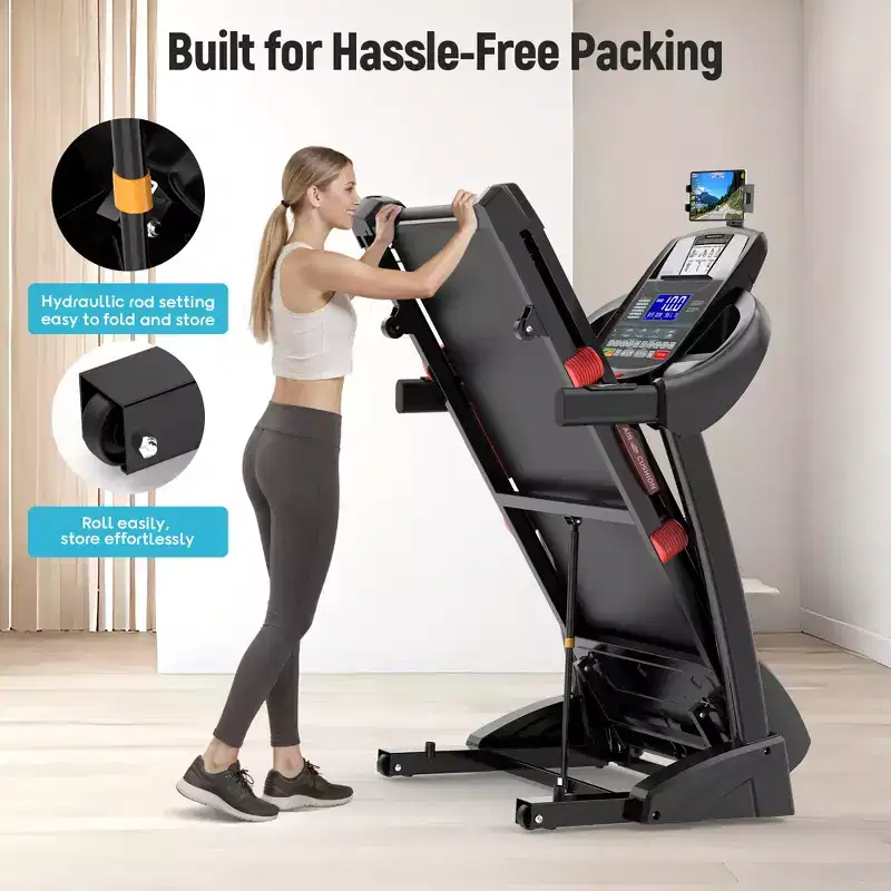 Famistar Folding Treadmill with 20-Level Auto Incline, 0.612 MPH, 7-Layer Running Belt, 320 lbs Capacity for Home Fitness
