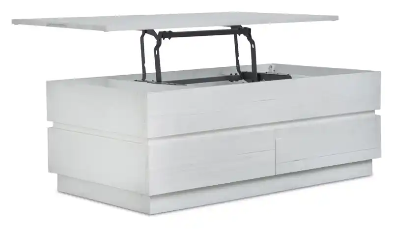 48 Modern Lift Top Coffee Table with Storage - Alabaster White Wood