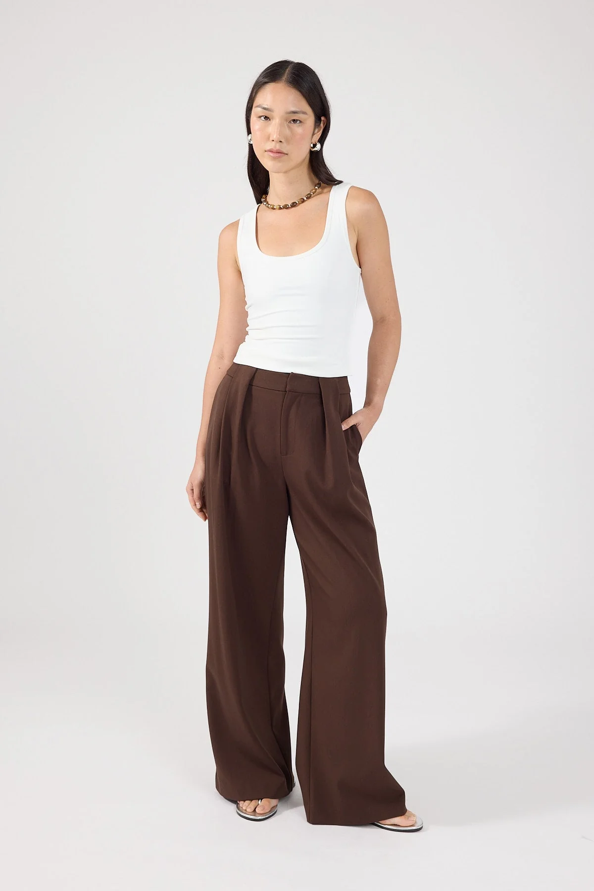 Pleated Pant Brown