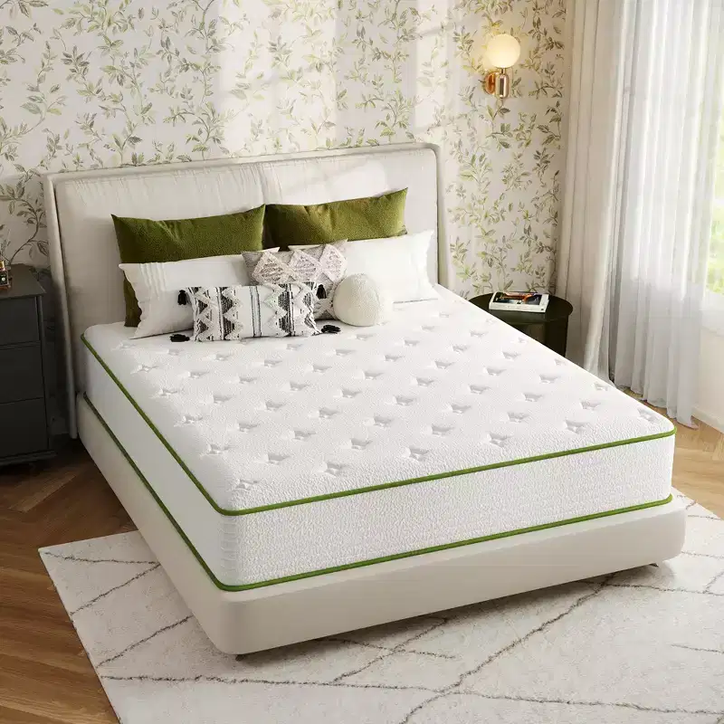 Hybrid Mattress – Medium Firm, Cooling Gel Memory Foam, Anti-Static, White