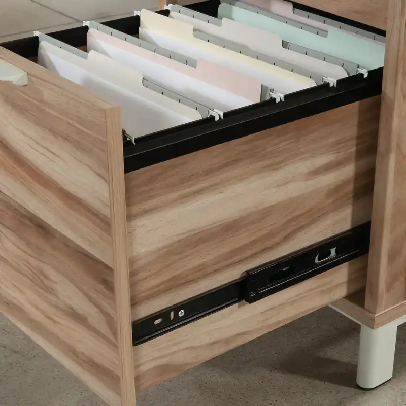 15.75 Commercial Grade File Towwr with 2-Drawers & Cubby - Natural Wood