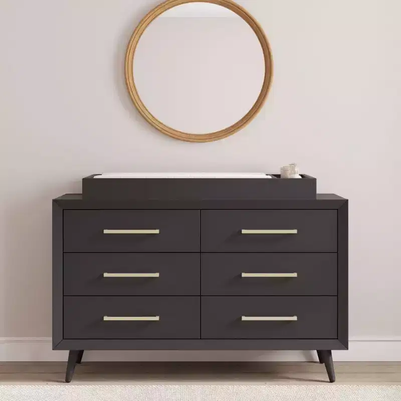 Child Craft 6-Drawer Cranbrook Double Dresser for Nursery or Bedroom, Anti-Tip Kit Included to Prevent Tipping, Non-Toxic, Baby Safe Finish