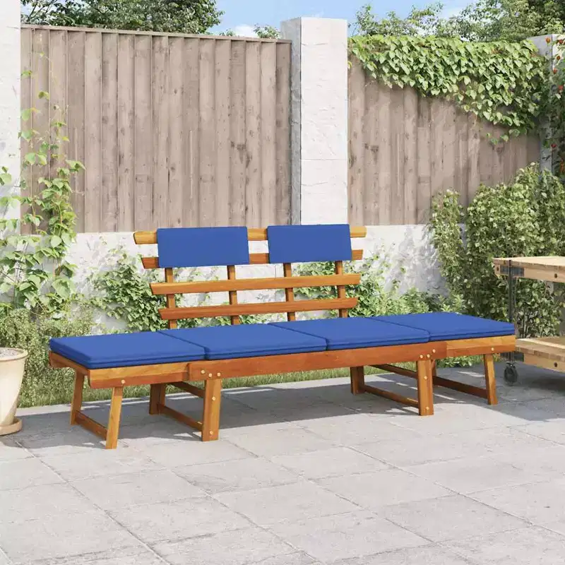 Garden Bench Blue Solid acacia wood 75 in