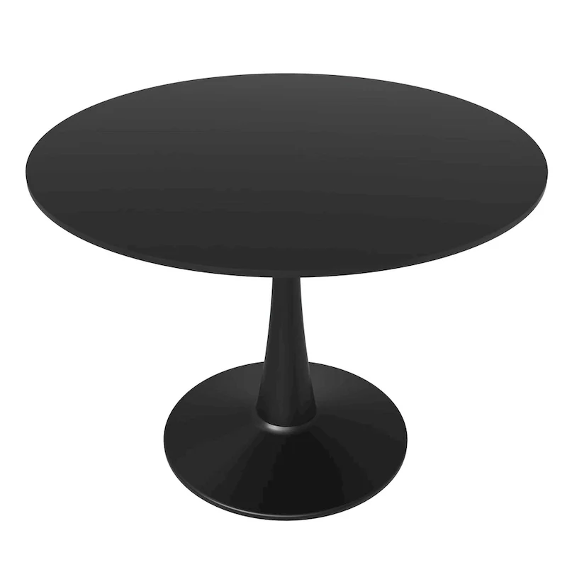 Black / White / Marbled White Round Pedestal Dining Table for 4, MDF Top