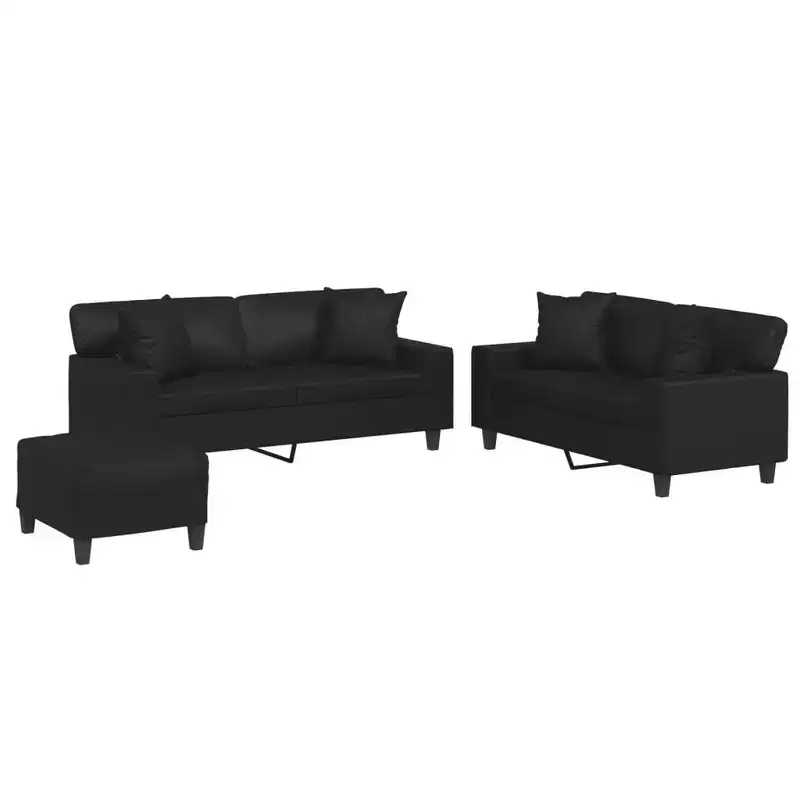 vidaXL Sofa Set Faux leather, metal, plywood 2-Seater Sofa Set