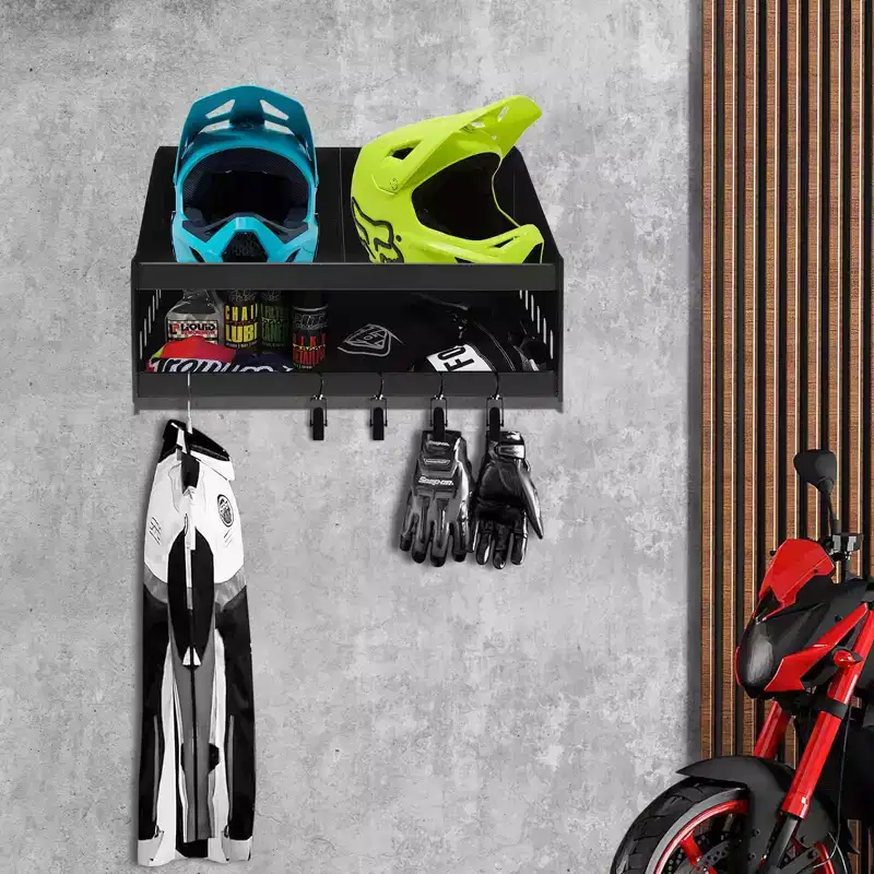 Helmet Storage Cabinet, Wall-Mounted Aluminum Helmet Organizer with Lockable Storage