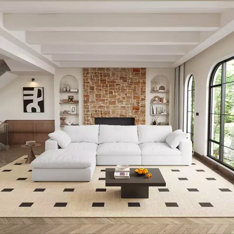 1 Piece Soft and Comfortable Sofa OttomanFilled With Down