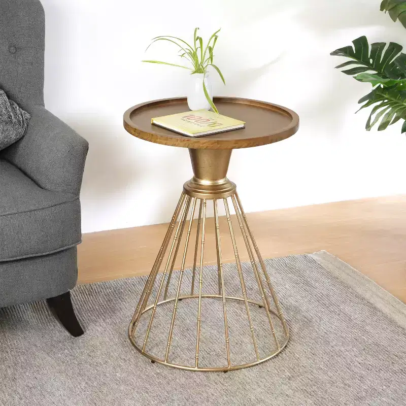Christopher Knight Home Angelo Retro Pine Wood End Table with Iron Hollow-Base