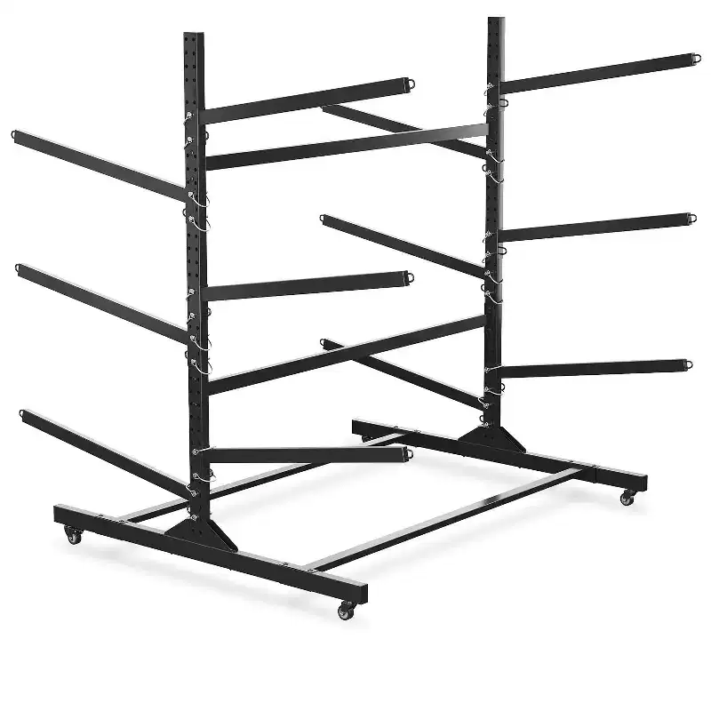 3-Layer Heavy Duty Kayak Storage Rack - Double-Sided Steel Stand for Garage, Dock, Shed