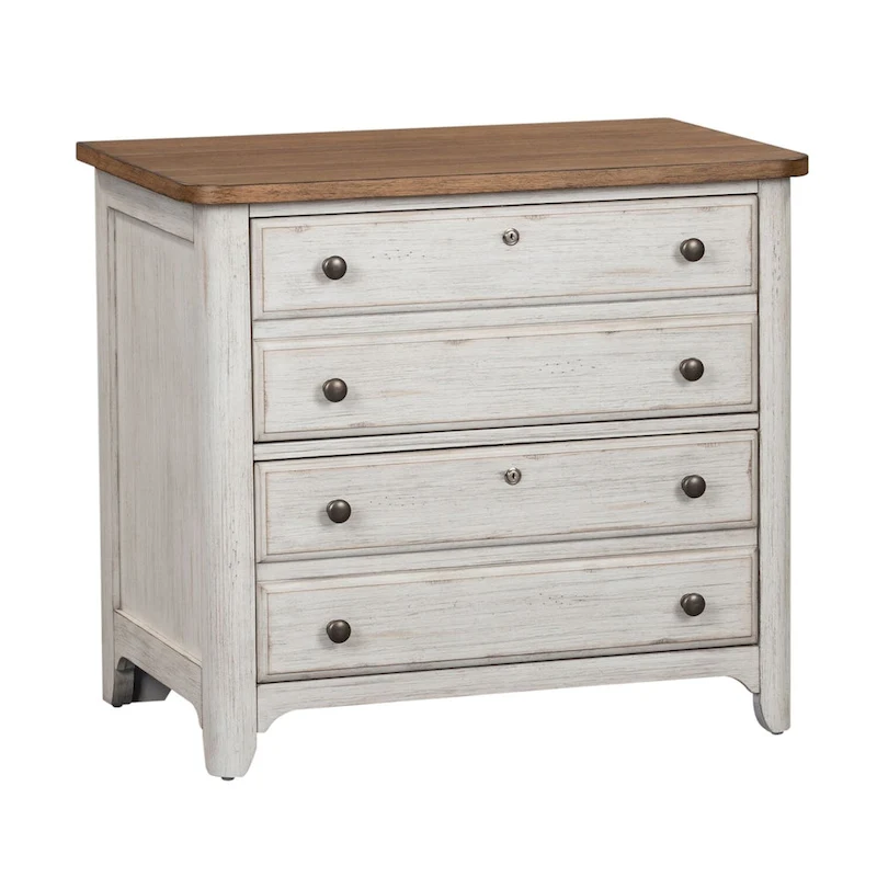 Farmhouse Reimagined Antique White with Chestnut Lateral File