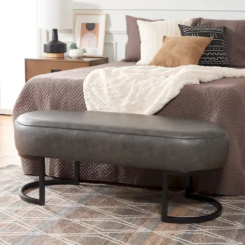 SAFAVIEH Sannie Oval Bench - 50 W x 20 D x 19 H - 50Wx20Dx19H