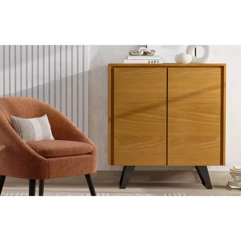 Mitchell 39 inch Wide Solid Wood Modern Industrial Medium Storage Cabinet