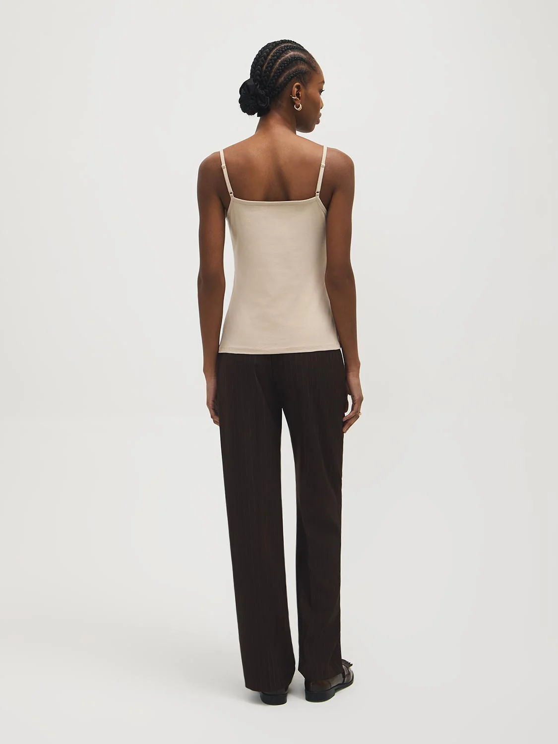 Cotton-Blend Tank Top With Lace Trim