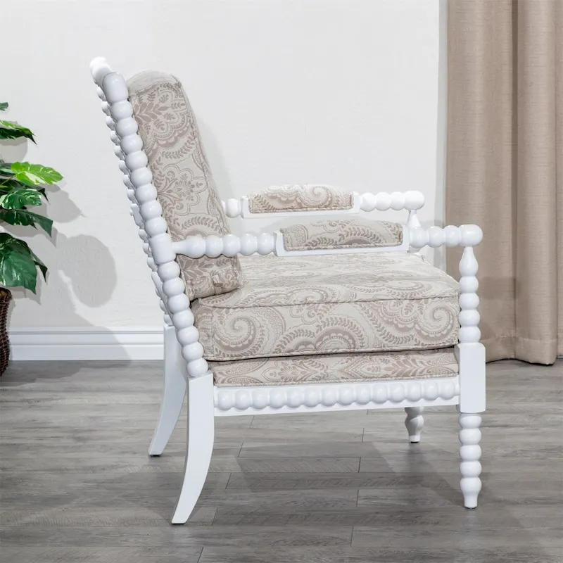 Spindle Fabric Arm Chair