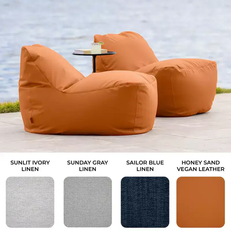 Big Joe Luft Lightweight Outdoor Patio Chair, Premium Sunbrella Fabric, ComfortFlow Bean Filling