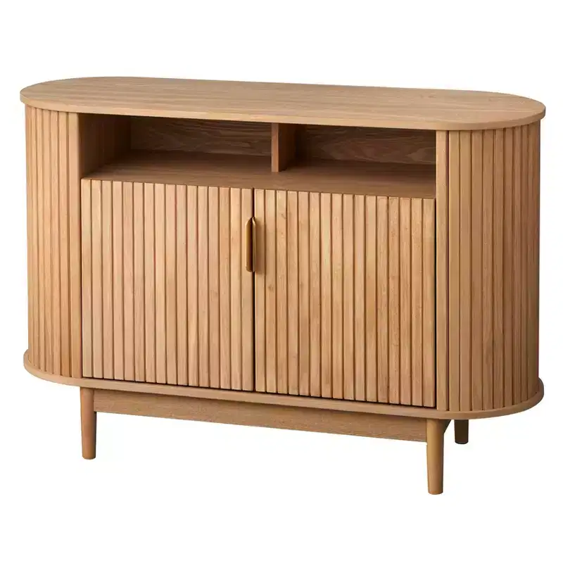 Lifestorey Kendrick Fluted 2 Drawer Oval Buffet Light Oak    