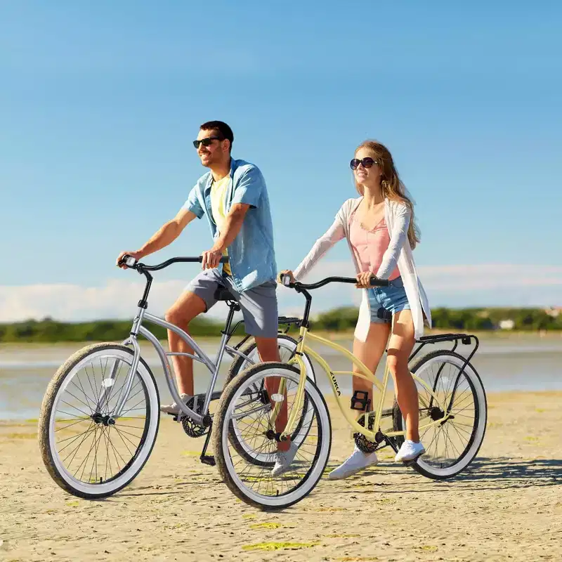 NAYSAYE Beach Cruiser Bike 26 inch Wheels Bike 7 Speed V-Brake Comfortable Saddle Classic Retro Cruiser Bike Commuter Bike for Women Men Senior