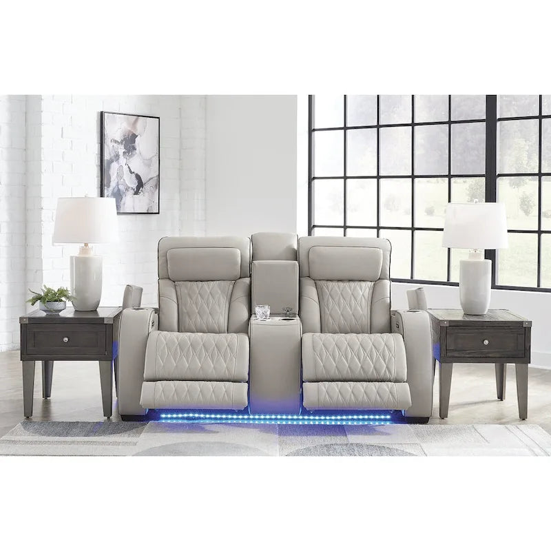 Gray Power Reclining Loveseat with Console - 75W x 40D x 44H