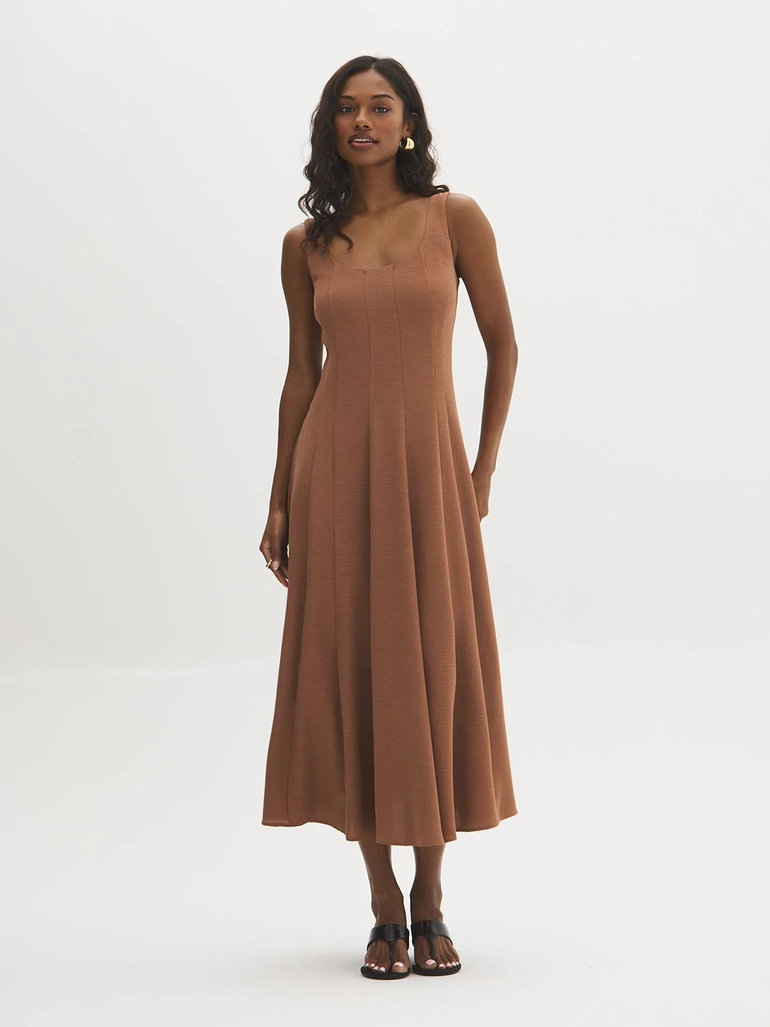 Sleeveless Panel Midi Dress