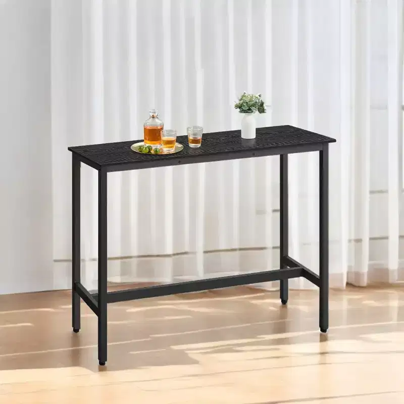 Narrow Long Bar Table - Industrial, Metal Frame, 15.7 x 47.2 x 35.4 in.