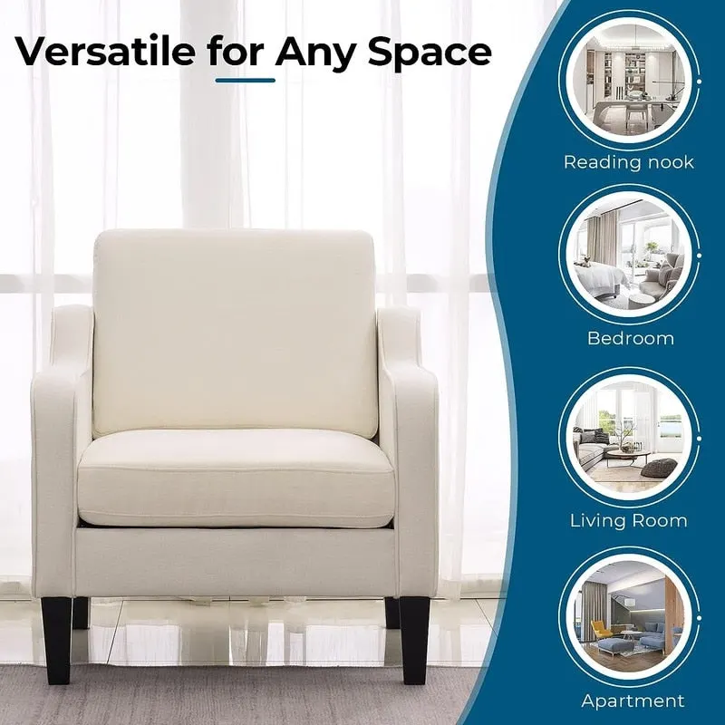Mid-Century Modern Accent Chair, Single Seat – Multi-Color Options