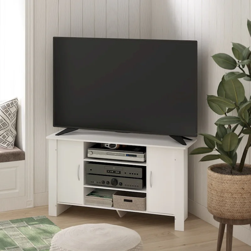 TV Stand Entertainment Center, White