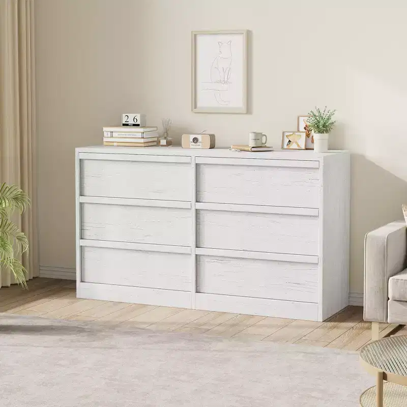 Chest of Drawers, Durable Wood Sideboard with Drawers & Spacious Countertop, Scandinavian Style Bedroom Furniture, for Living Room, Hallway