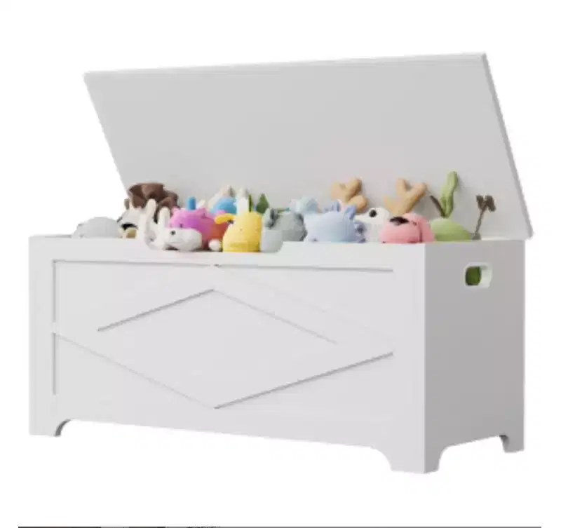 Storage Ottoman with Irregular Legs, MDF, Rhombus Pattern,