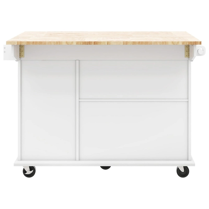 Kitchen Island with Drop Leaf,with Spice Rack, Towel Rack