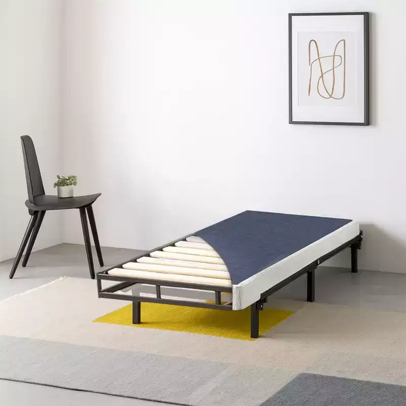 4-Inch Metal Box Spring with Sturdy Steel Frame, Twin, Blue