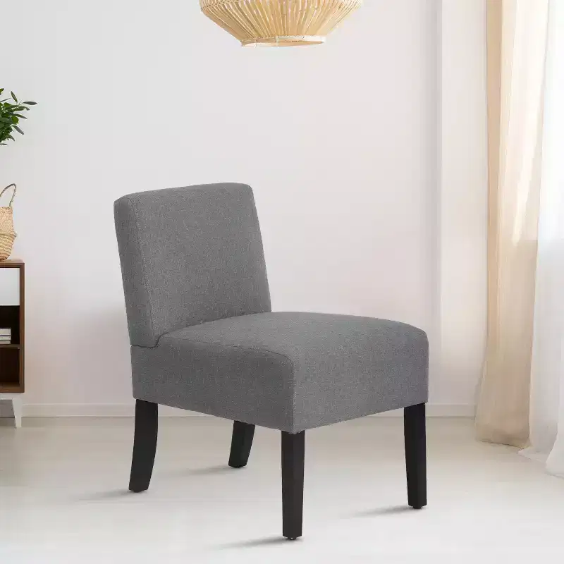Dining Chair Accent Chair with Soft Fabric and Backrest for Living Room