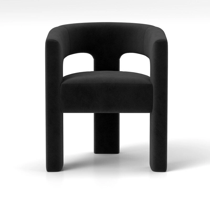 SEYNAR Modern Glam Velvet Upholstered Dining Chair, Open-Back Accent Chair Set of 4