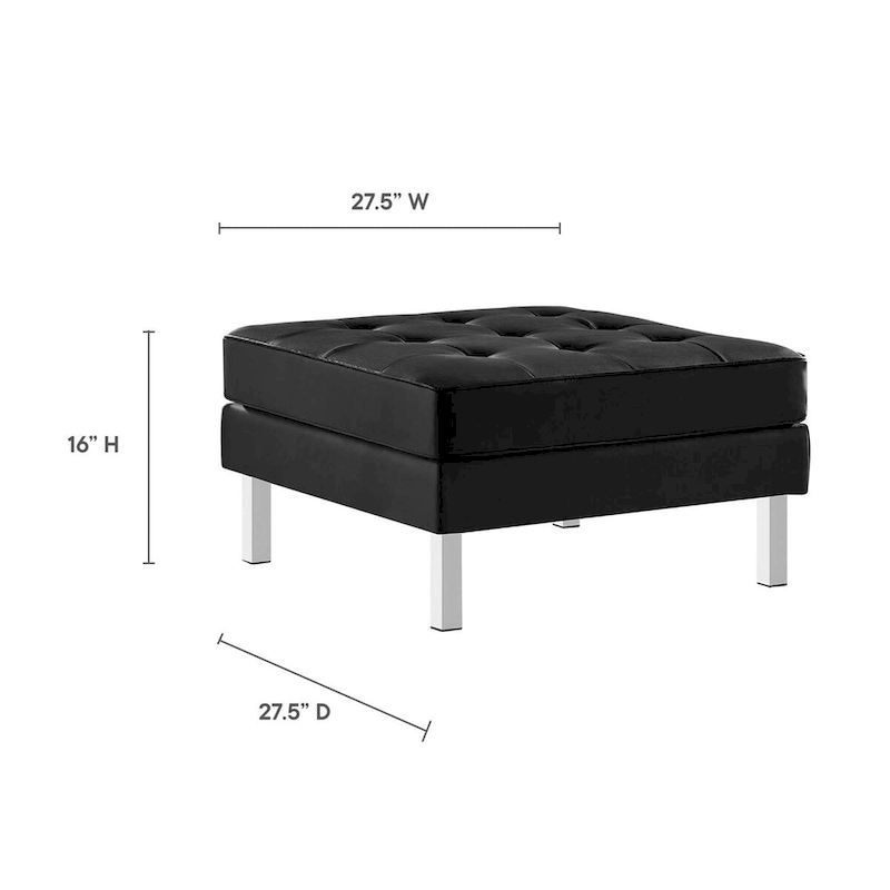 Loft Tufted Vegan Leather Ottoman