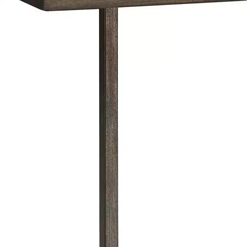 HomeRoots 25 Black And Oak Solid Wood Rectangular End Table