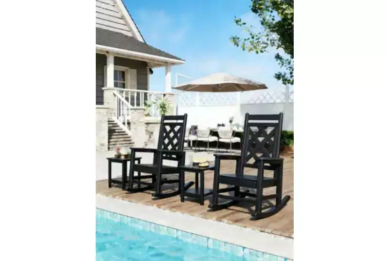 COZONY Outdoor Rocking Chair Set of 2/4/6, HDPE Weather Resistant Patio Rocker 380LB Support