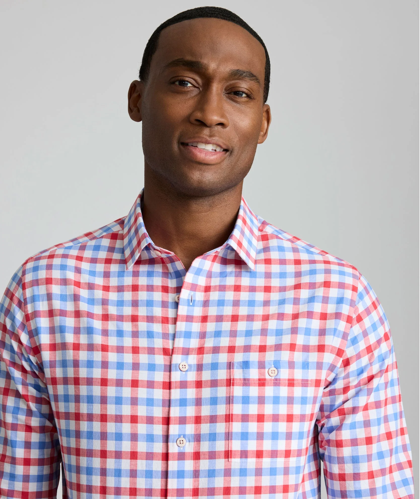 Cotton-Linen Plaid Shirt
