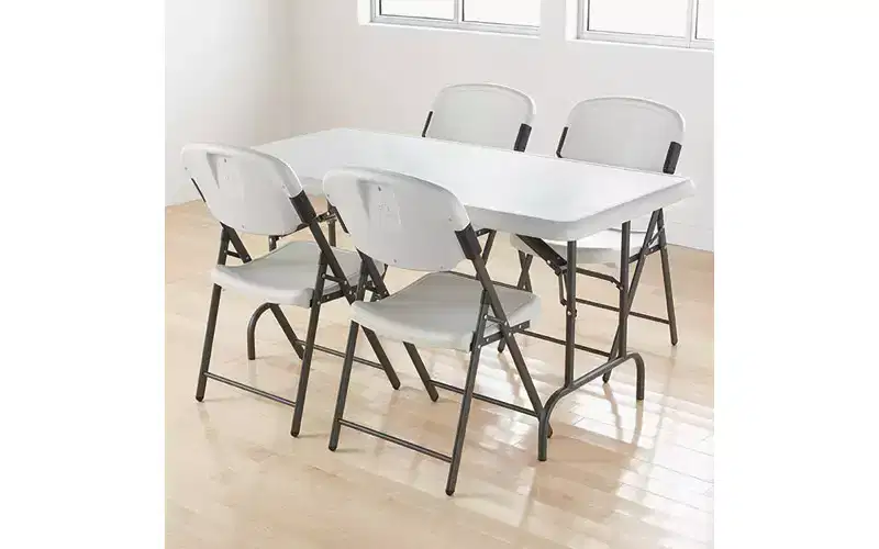 Iceberg IndestrucTable Industrial Folding Table, Rectangular, 60 x 30 x 29, Platinum