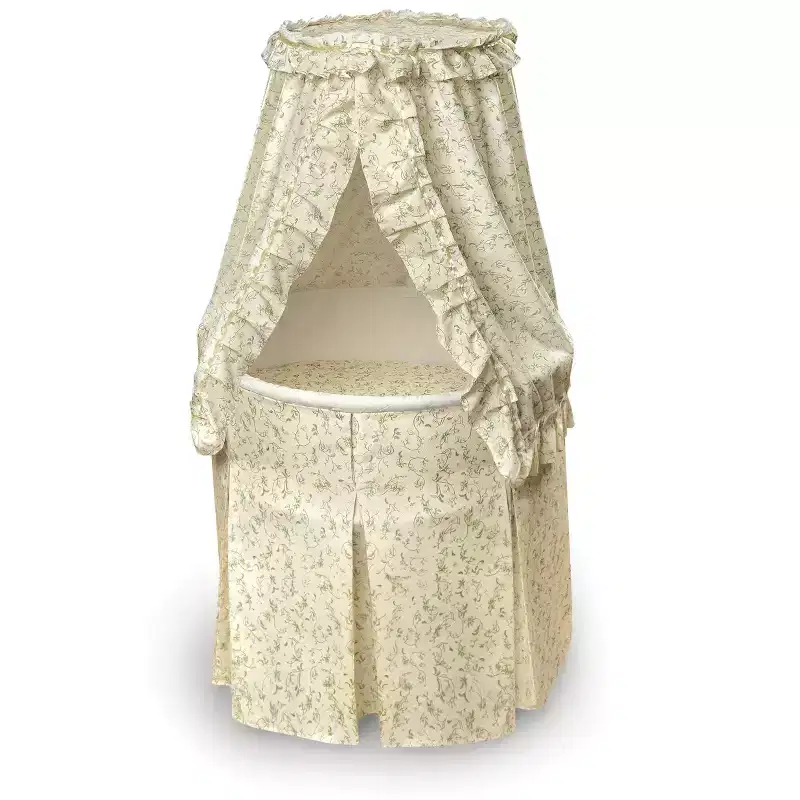 Badger Basket Empress Round Baby Bassinet with Canopy