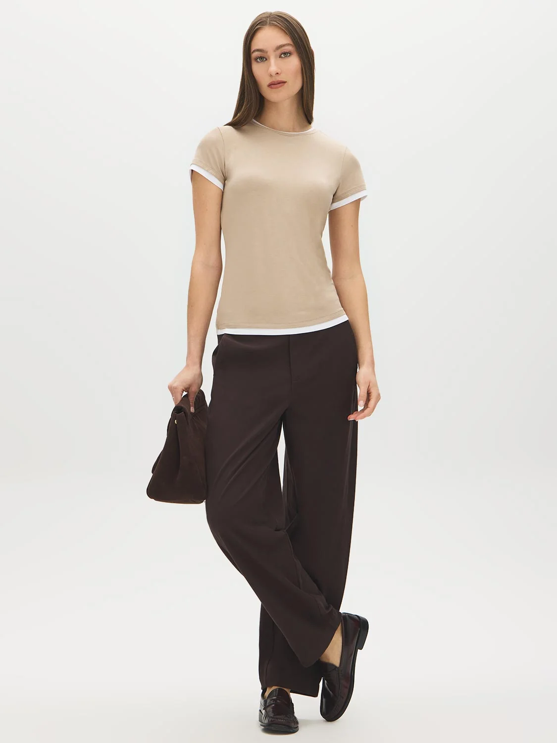 Layered Crew Neck Jersey Top