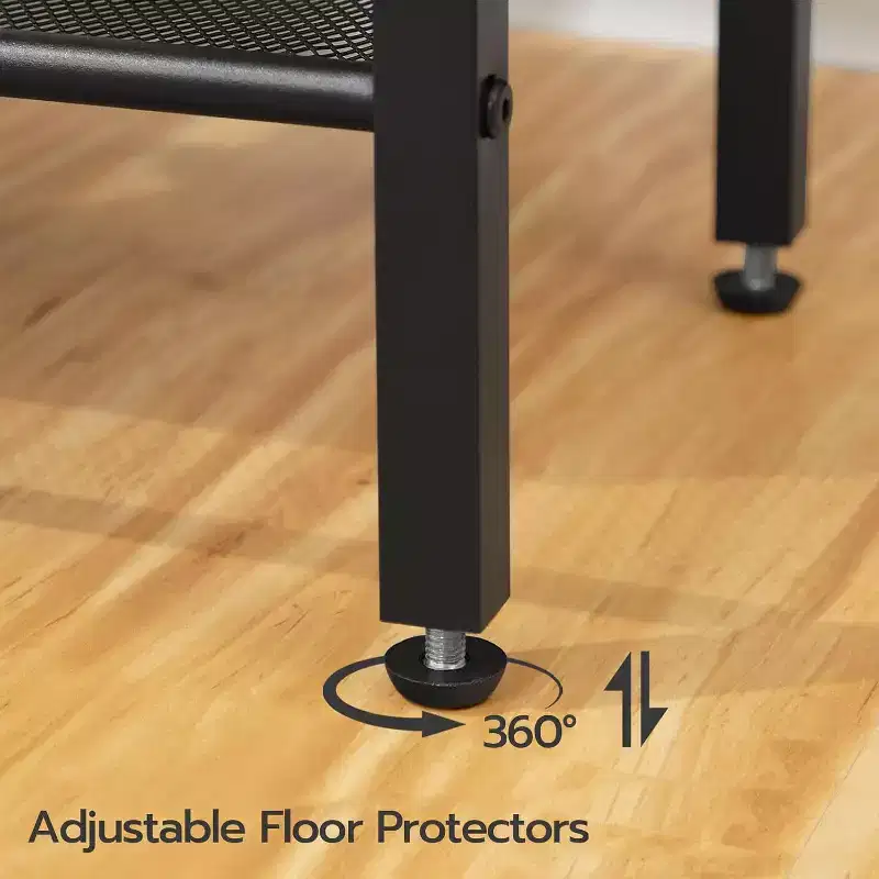 Metal & Wood End Table with USB Charging 24''H x 12''W x 12''D