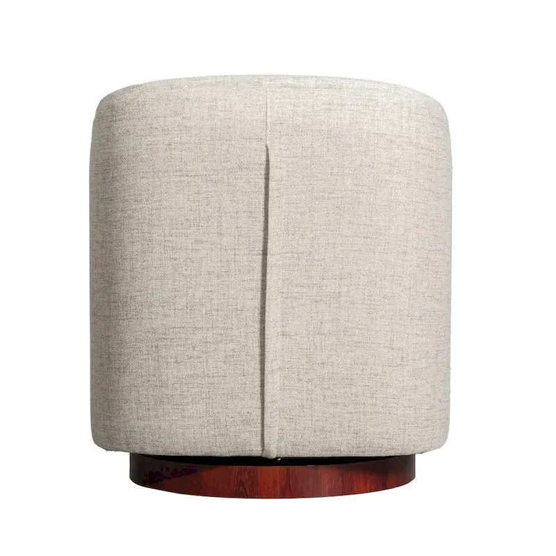 Traditional Club Style Upholstered Accent Chair with 360 Swivel Metal Base