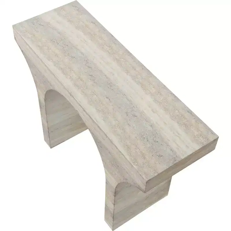 Meridian Furniture Pomezia Travertine Travertine Finish Console Table