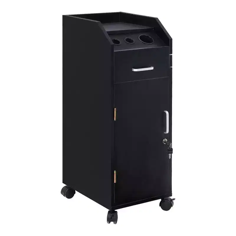 Karl Home Salon Trolley Storage Cart Beauty Hair Dryer Holder Black