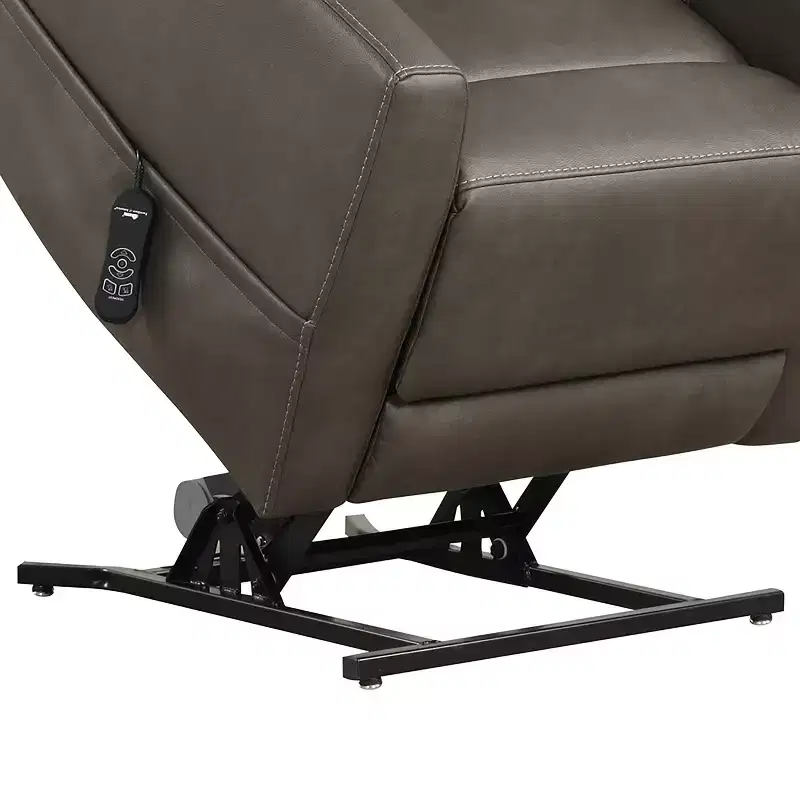Leatherette Powered Recliner Lift Chair with Zone Heating and Adjustable Headrest, Gray