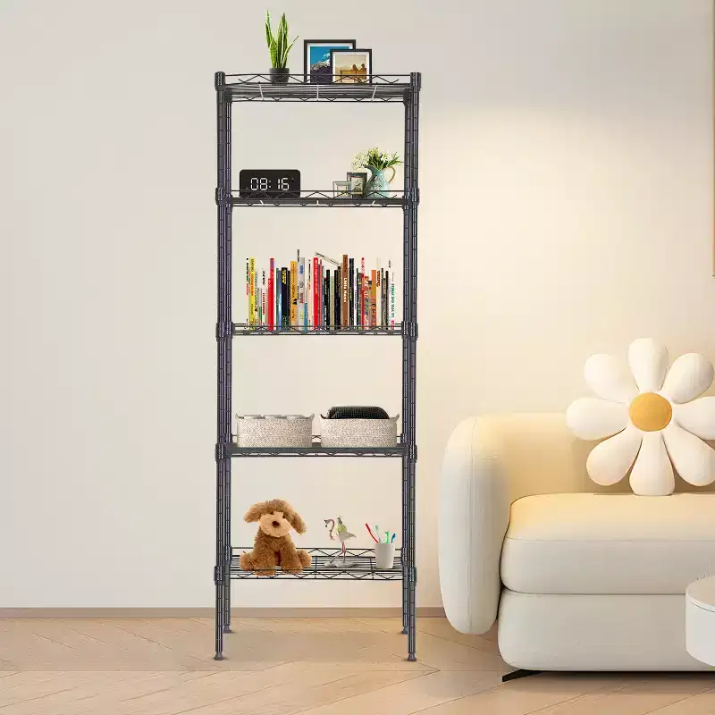 5-Tier Wire Shelving Unit with Adjustable Shelves, Metal, Multi-Use