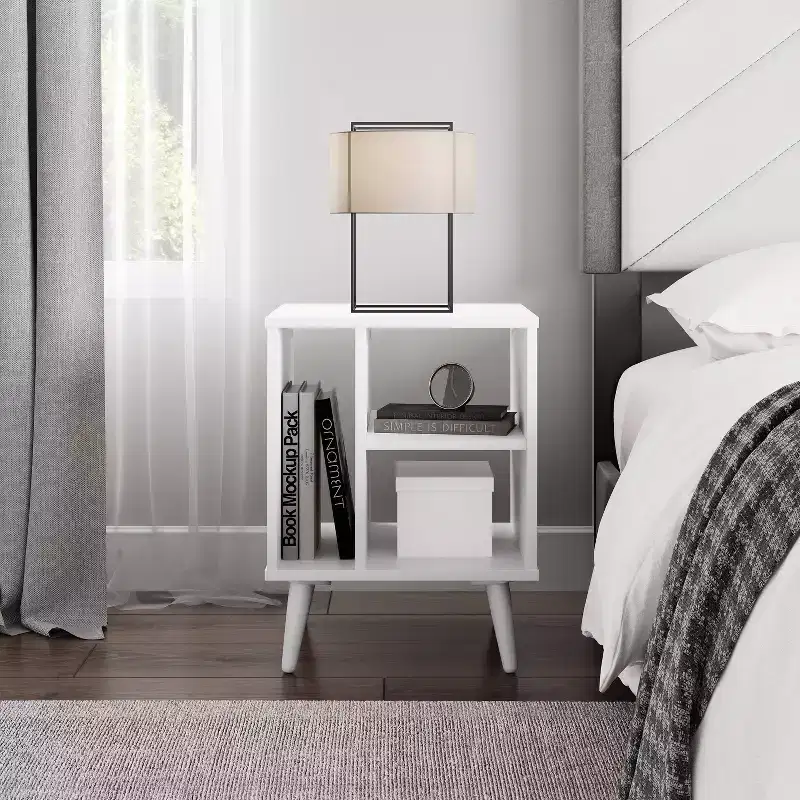 Mid-Century Cubby Style Nightstand