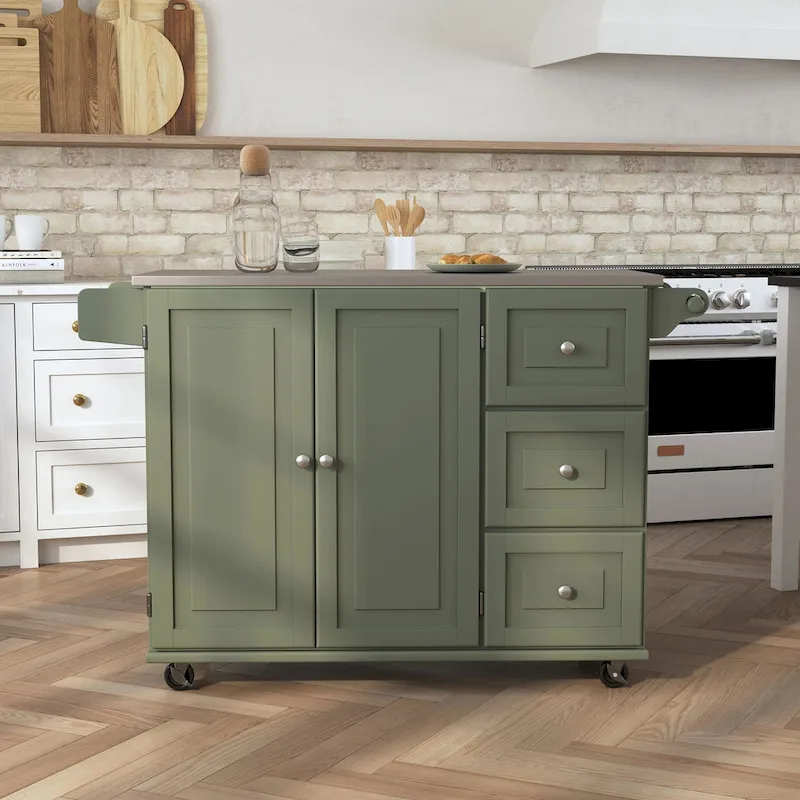Dolly Madison Kitchen Cart with Stainless Steel Top by Homestyles