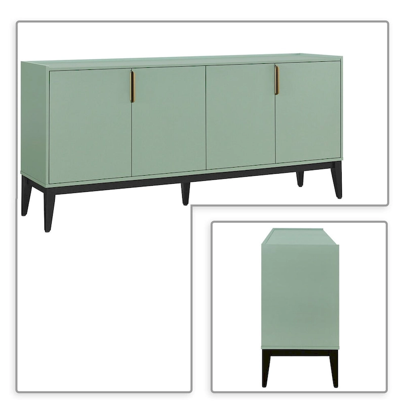 Classic Wooden Sideboard with Solid Rubberwood Legs